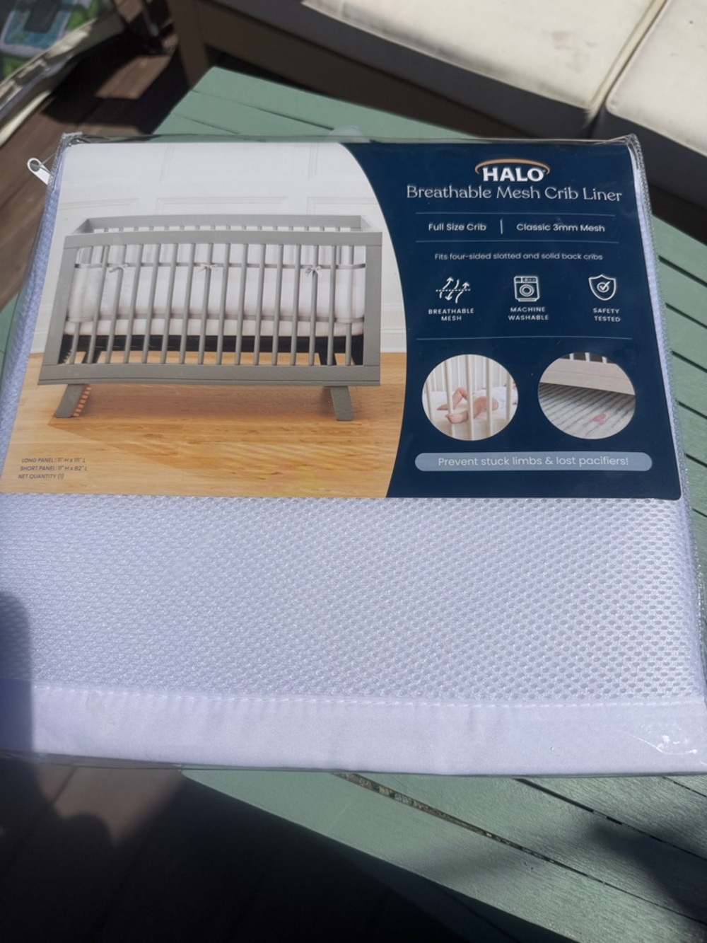 Halo Breathable Mesh Crib Liner - White